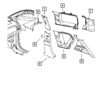 Jeep OE - Right Body A-Pillar Trim Panel