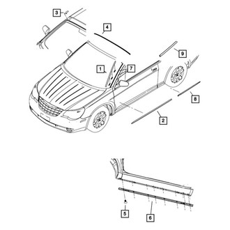 Mopar® - Passenger Side Roof Molding