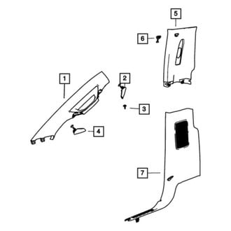 Ram OE - Left Upper Door Pillar Post Trim Set