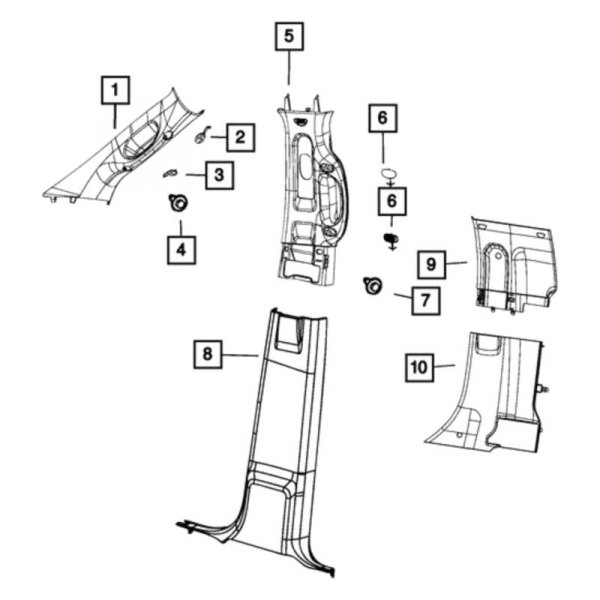 Mopar® - B Pillar Lower Trim Panel