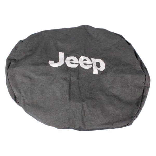 Mopar® 1EM211X7AA 36" Black Spare Tire Cover with White Jeep Logo