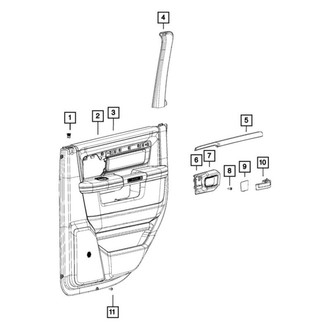Ram OE - Rear Left Door Window Molding