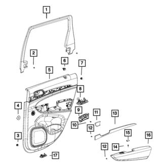 Jeep OE - Rear Left Inner Door Window Molding