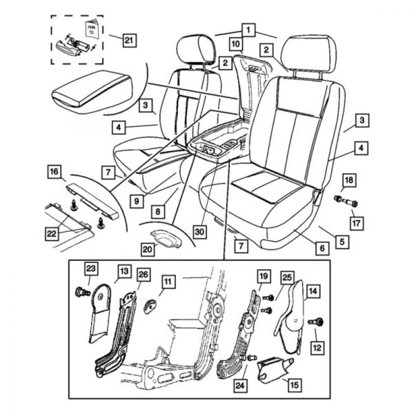 Mopar® - Seat Armrest Base