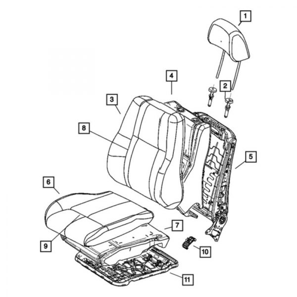 Mopar® 1JP421DVAA - Front Seat Cushion Cover