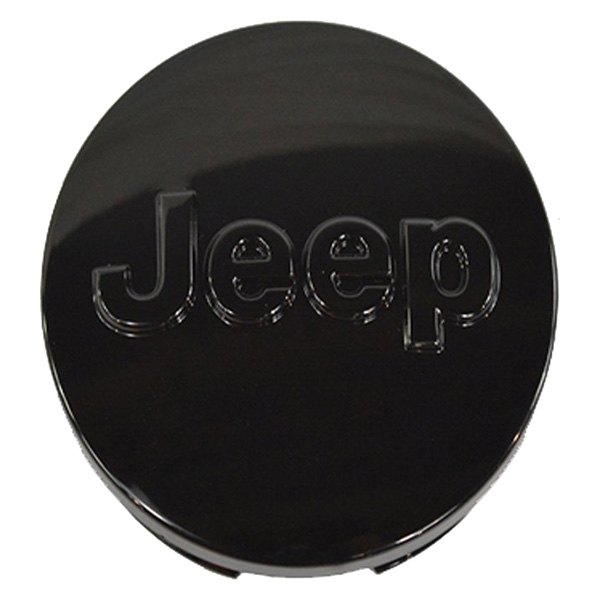 Mopar® - Gloss Black Wheel Center Cap With Jeep Logo And Raised Letters