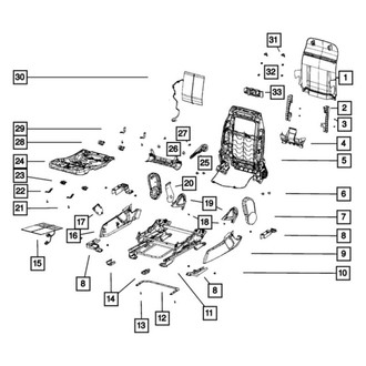 Jeep OE - Front Right Outer Seat Back Recliner Adjustment Mechanism Cover