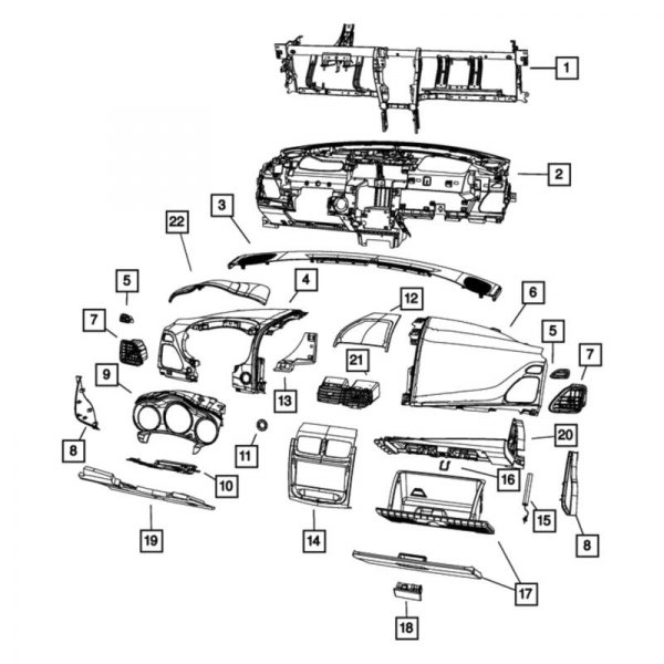 Mopar® - Passenger Side Dash Panel Air Vent