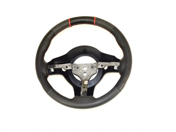 Mopar® - Black Leather Steering Wheel with Carbon Fiber Accents and Red Center Mark
