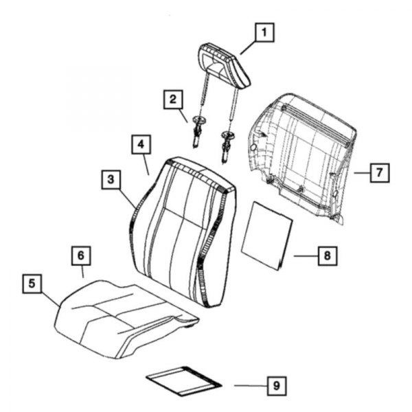 Mopar® - Front Driver Side Headrest, Beige