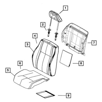 Jeep OE - Front Right Seat Back Cushion Cover