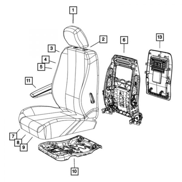 Mopar® - Front Seat Back Cover