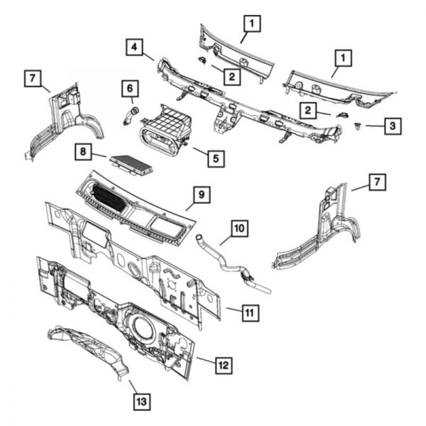 Mopar® - Front Driver Side Cowl Cover