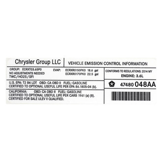 Jeep OE - Emission Label
