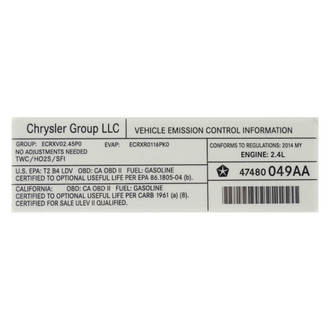 Dodge OE - Emission Label