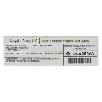 Dodge OE - Emission Label