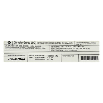 Ram OE - Emission Label