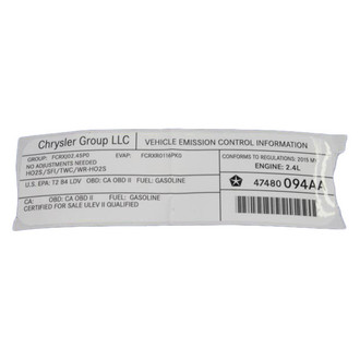 Mopar® - Vehicle Emission Control Information Label