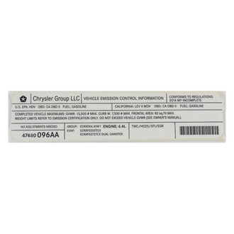 Mopar® - Vehicle Emission Control Information Label
