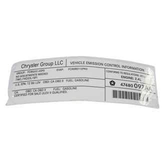 Jeep OE - Emission Label