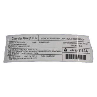 Mopar® - Vehicle Emission Control Information Label