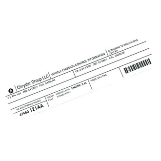Mopar® - Vehicle Emission Control Information Label
