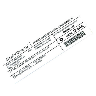 Jeep OE - Emission Label