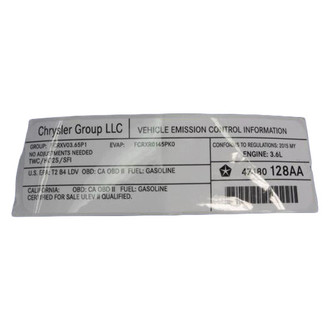 Dodge OE - Emission Label