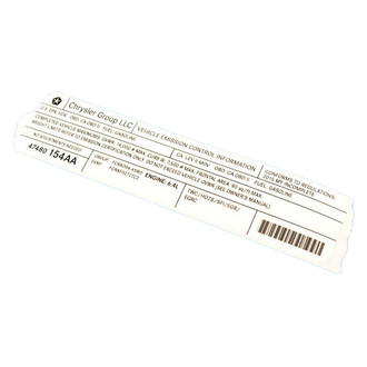 Mopar® - Vehicle Emission Control Information Label