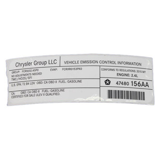 Dodge OE - Emission Label