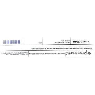 Mopar® - Vehicle Emission Control Information Label