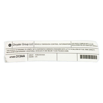 Mopar® - Vehicle Emission Control Information Label
