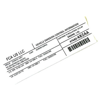 Mopar® - Vehicle Emission Control Information Label