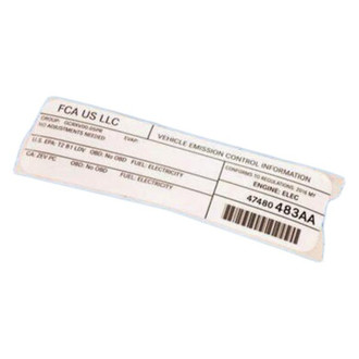 Mopar® - Vehicle Emission Control Information Label