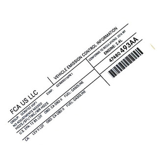 Jeep OE - Emission Label