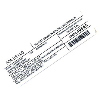 Jeep OE - Emission Label