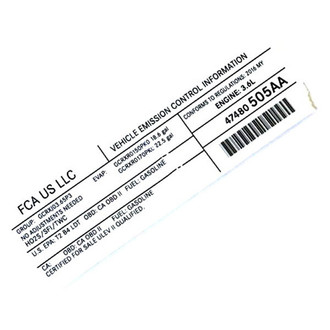 Jeep OE - Emission Label