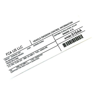 Dodge OE - Emission Label