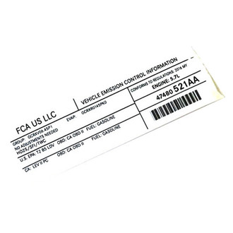 Mopar® - Vehicle Emission Control Information Label