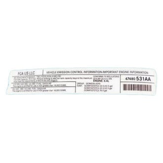 Mopar® - Vehicle Emission Control Information Label