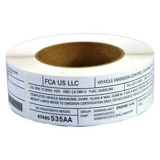 Mopar® - Vehicle Emission Control Information Label