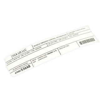 Mopar® - Vehicle Emission Control Information Label