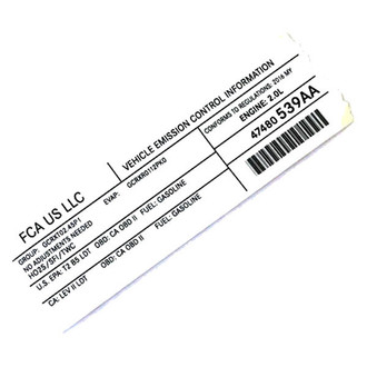 Mopar® - Vehicle Emission Control Information Label