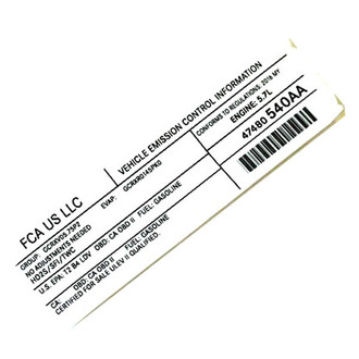 Dodge OE - Emission Label