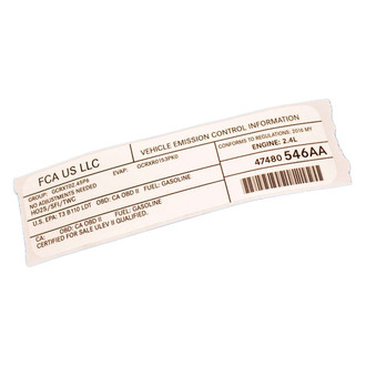 Dodge OE - Emission Label