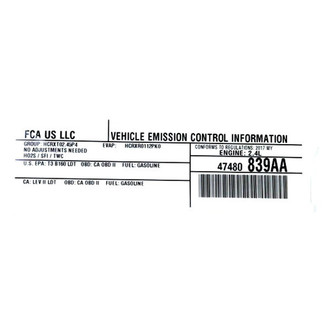 Jeep OE - Emission Label