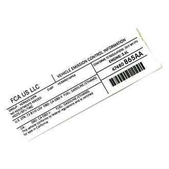 Chrysler OE - Emission Label