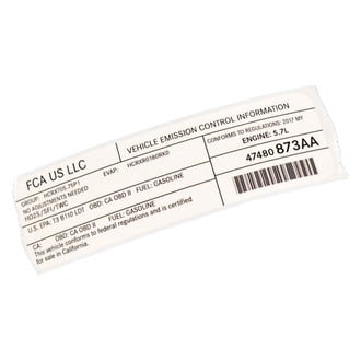 Mopar® - Vehicle Emission Control Information Label
