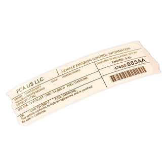Mopar® - Vehicle Emission Control Information Label
