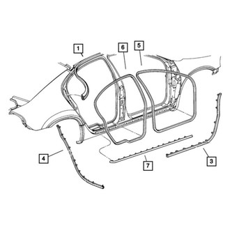 Mopar® - Passenger Side Drip Rail Weatherstrip